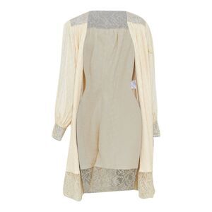 Chanel sheer silk georgette floral lace duster robe